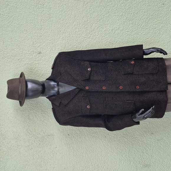 Nicole Miller (Italy) Men's Rich Brown Italian Wool Fabric Luxury Blazer/Coat